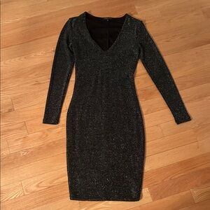 Dynamite Elegant Black Glitter Dress (EUC)